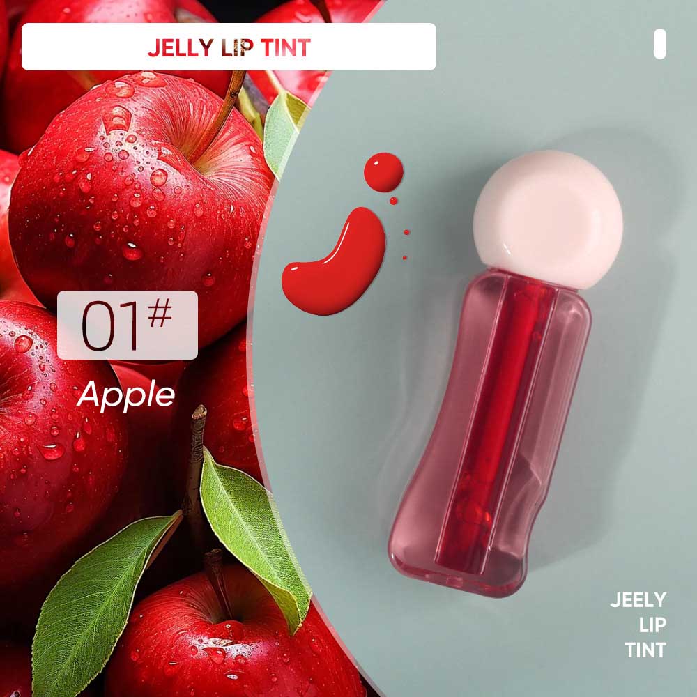 4-color Jelly Lip Tint Fruit Juice Lip Stain Waterproof Long Lasting Vegan