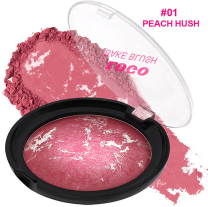 12-Color Baked Blush Mixed-Shade Palette Matte & Shimmer Long-Lasting Vegan