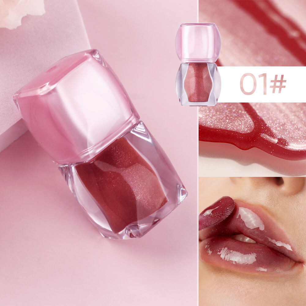 7-Color Shimmer Lip Gloss Metallic Lip Glaze Moisturizing High Pigment Vegan