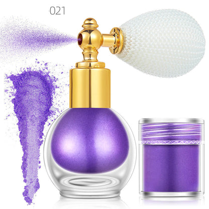 14 color highlighter powder shimmer glitter spray face body hair (1 bottle of spray + 1 refill)