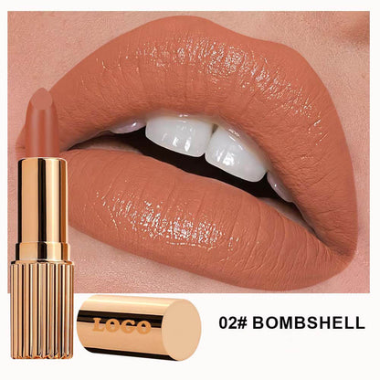 24 Color Matte Lipstick High Pigmented Long Lasting Waterproof Gold Tube