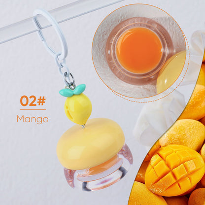 5 Flavors Cute Lip Mask Jar Charm Keychain Lip Cream Moisturizing Fruit Lip Care