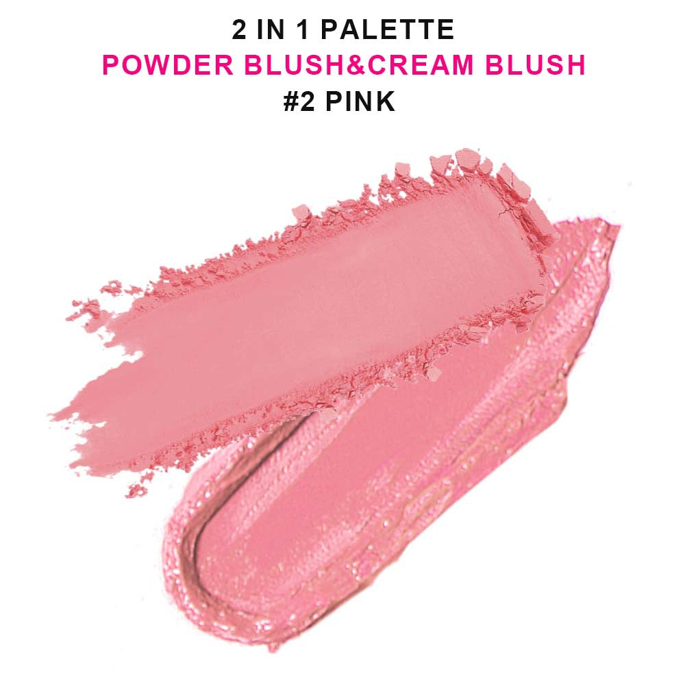 6-Color 2-in-1 Blusher Cream Blush Palette Long-Lasting High Pigment Waterproof