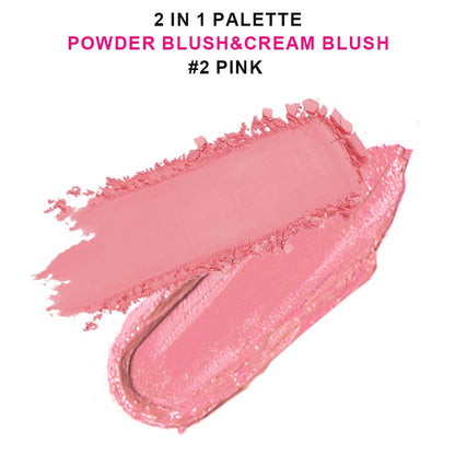 6-Color 2-in-1 Blusher Cream Blush Palette Long-Lasting High Pigment Waterproof