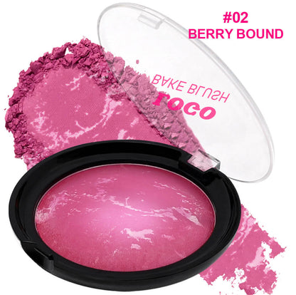 12-Color Baked Blush Mixed-Shade Palette Matte & Shimmer Long-Lasting Vegan