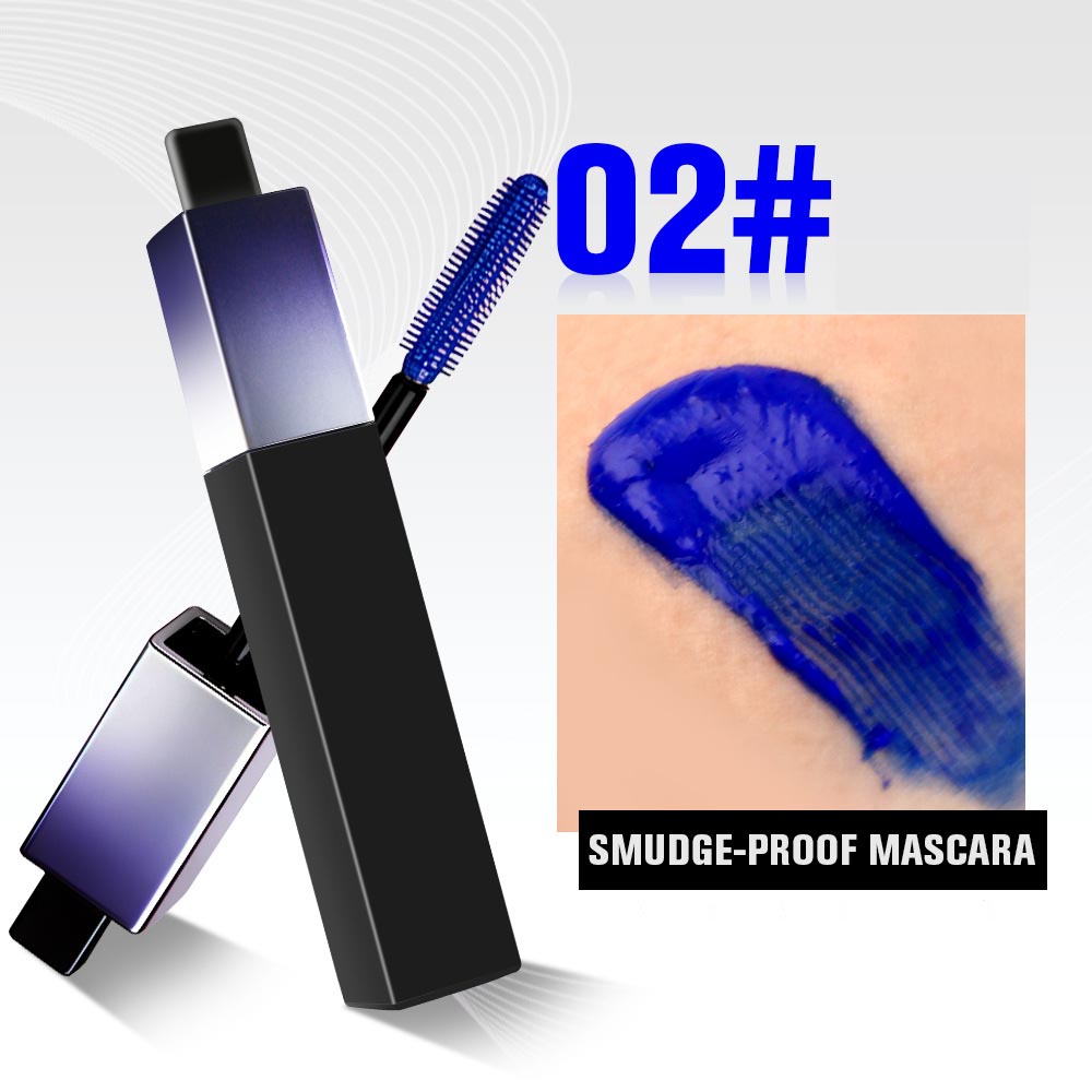 5-color Colored Mascara With Flexible Silicone Brush Head Long Curled Waterproof