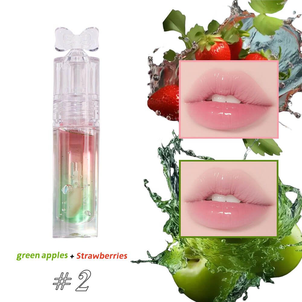 5-Color Plumping Lip Oil Dual-Tone Botanical Fruit Lip Gloss Color-Changing