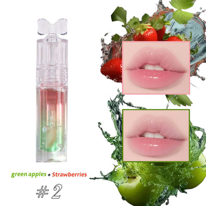 5-Color Plumping Lip Oil Dual-Tone Botanical Fruit Lip Gloss Color-Changing