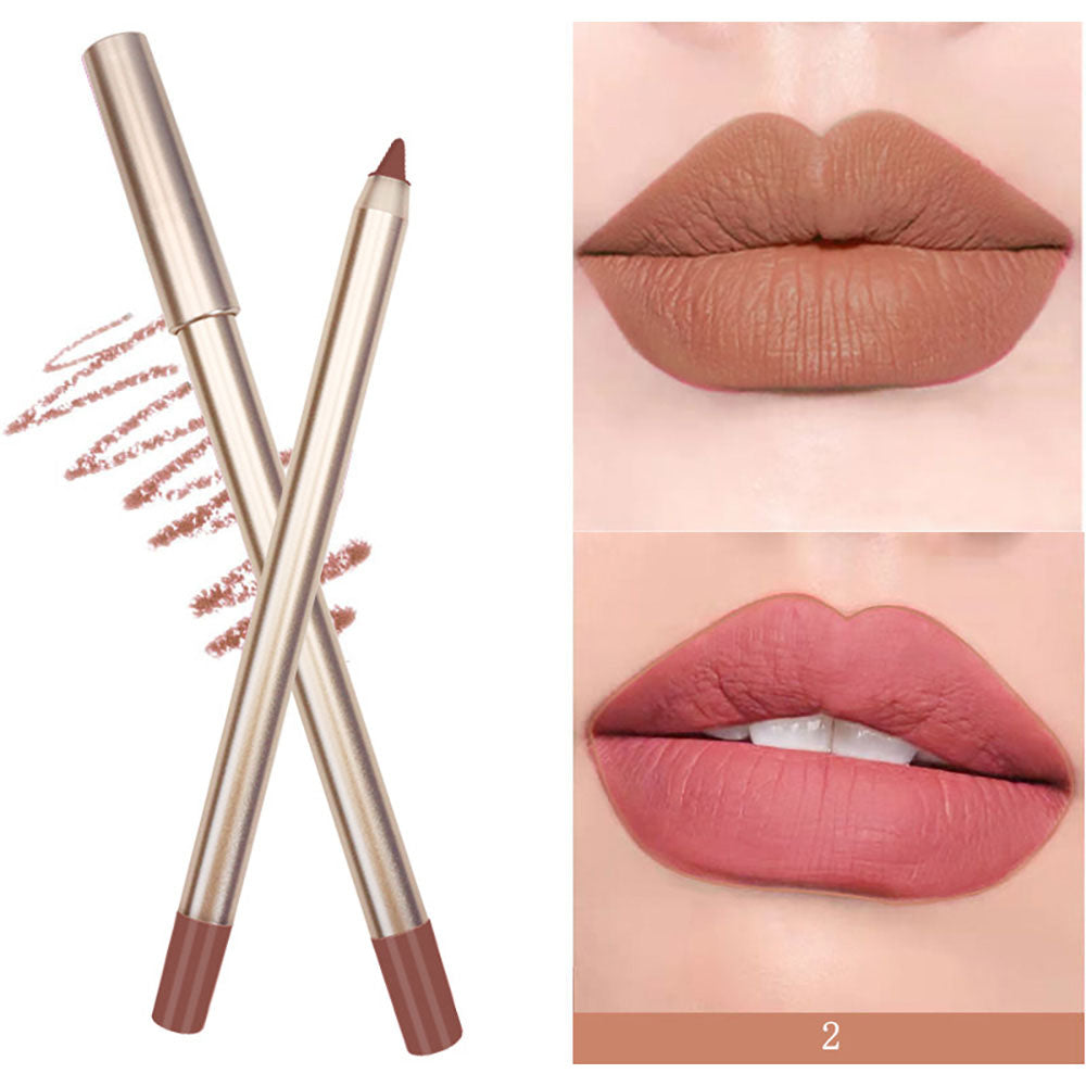 15 Color Matte Lip Liner Gold Lip Pencil Waterproof High Pigmented Vegan