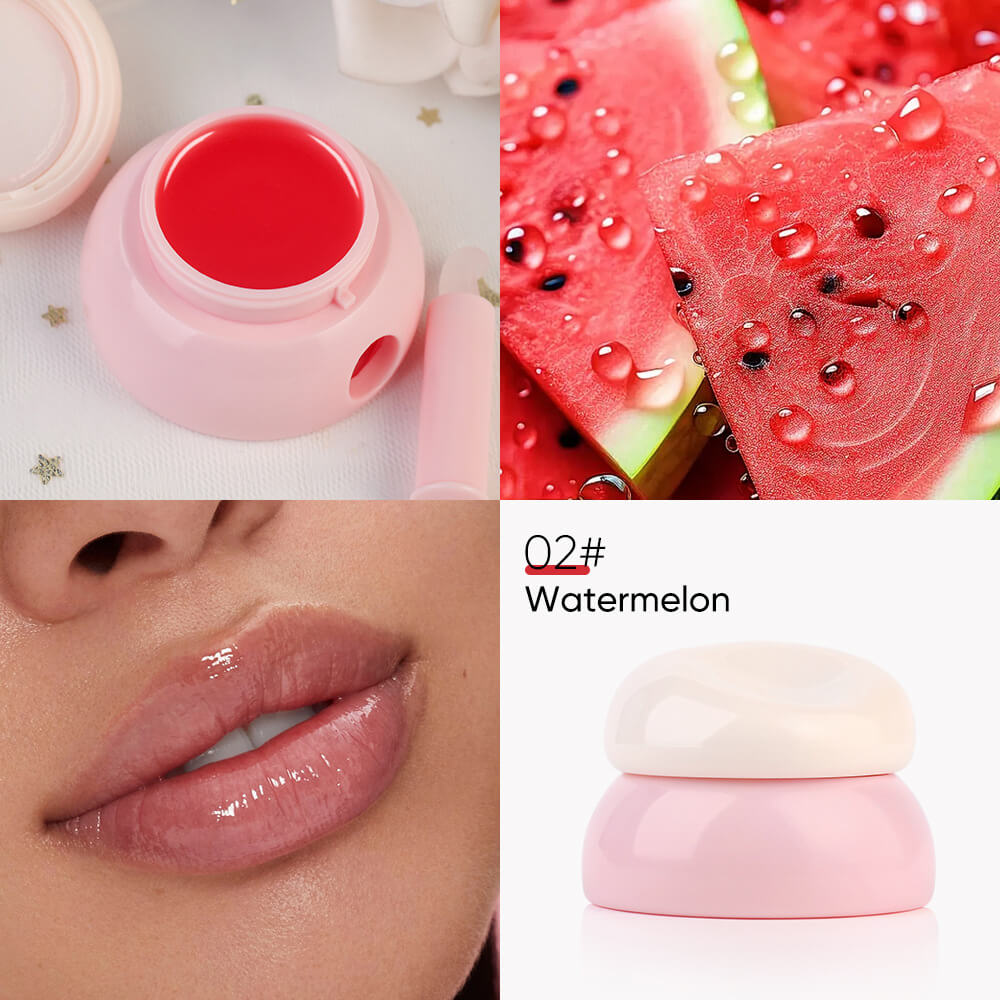4-Color Lip Mask Jam Lip Balm Moisturizing Tinted Lip Gloss Gel with Lip Brush