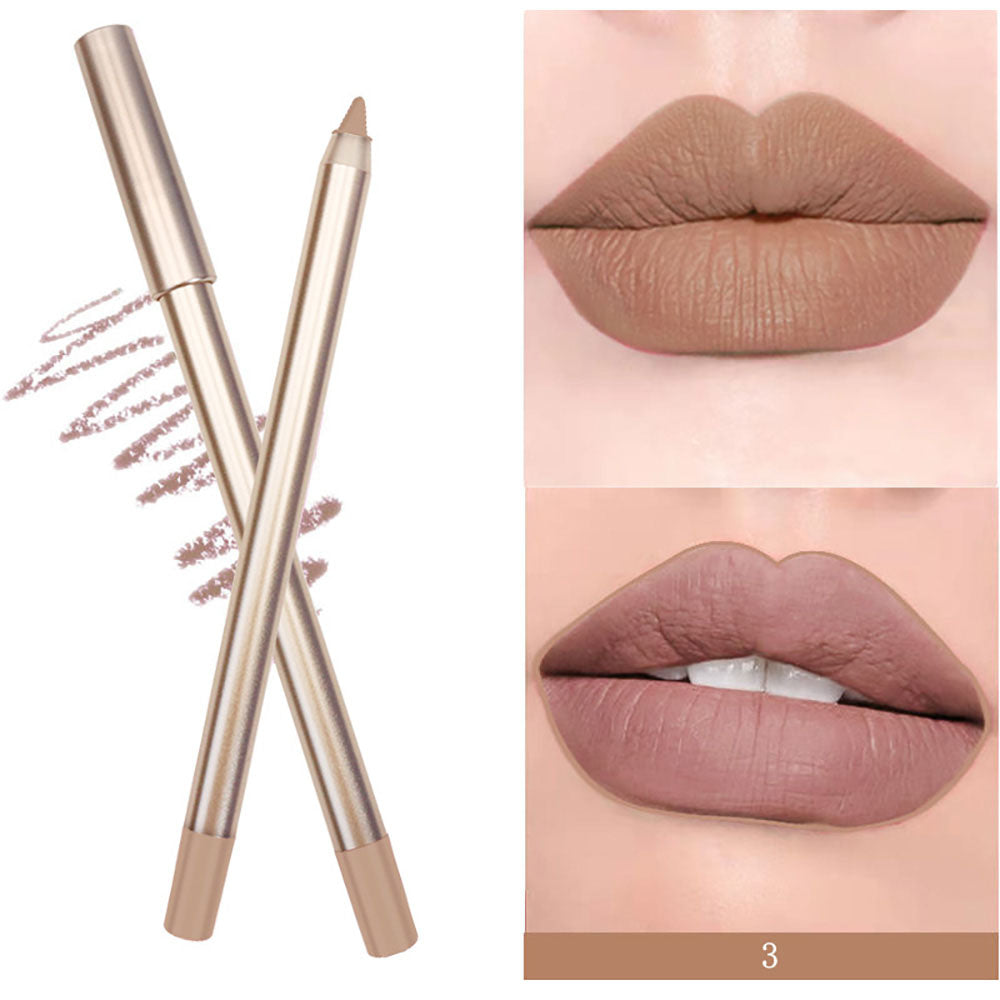 15 Color Matte Lip Liner Gold Lip Pencil Waterproof High Pigmented Vegan