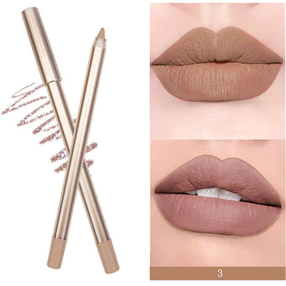 15 Color Matte Lip Liner Gold Lip Pencil Waterproof High Pigmented Vegan