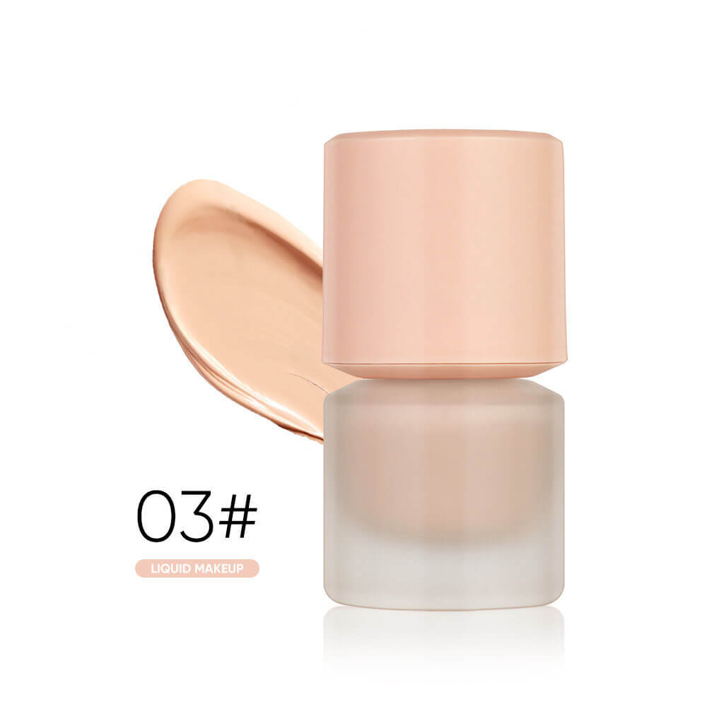 12-Shade Liquid Foundation High-Coverage Long-Lasting Flawless Waterproof 15ml