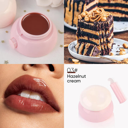 4-Color Lip Mask Jam Lip Balm Moisturizing Tinted Lip Gloss Gel with Lip Brush