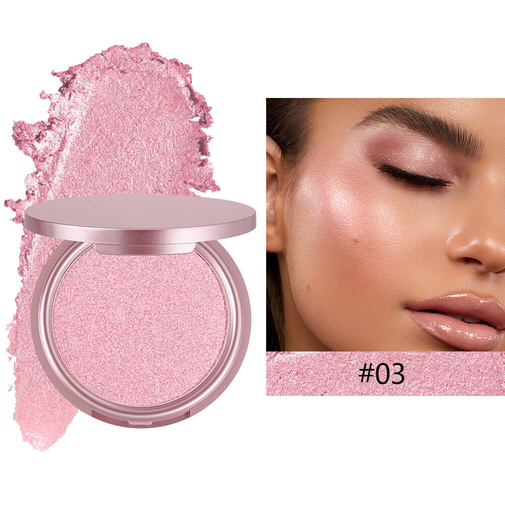 9-Shade Highlighter Compact Shimmer Soft Creamy Skin-Adhering Long Lasting