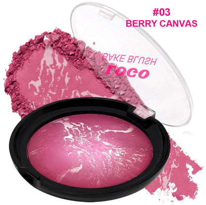12-Color Baked Blush Mixed-Shade Palette Matte & Shimmer Long-Lasting Vegan