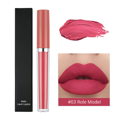 12-color Nude Matte Liquid Lipstick Non-sticky Velvet Mist Lip Mud Private Label