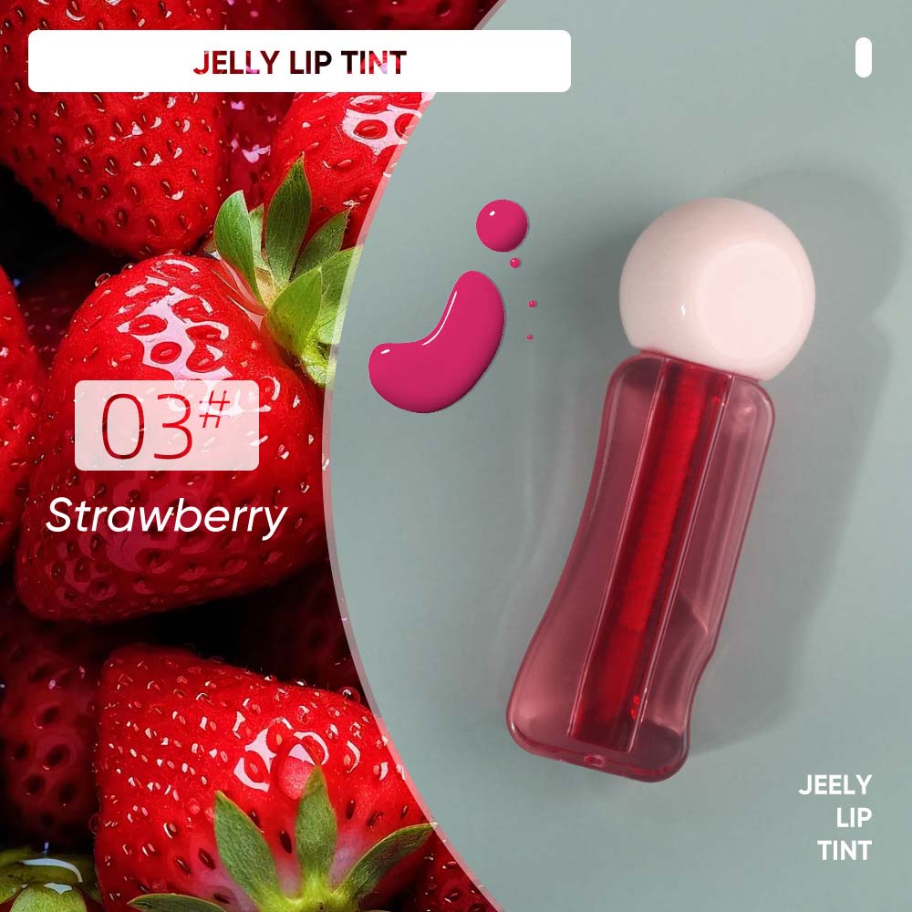 4-color Jelly Lip Tint Fruit Juice Lip Stain Waterproof Long Lasting Vegan
