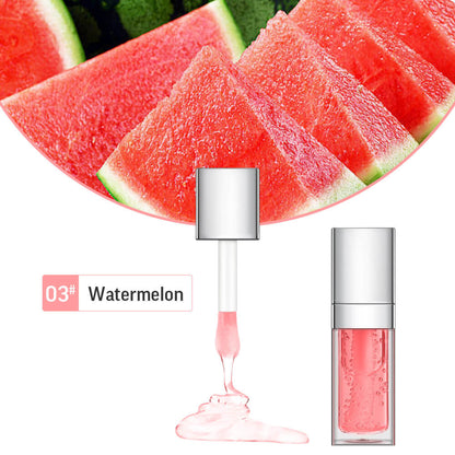 48 Colors Lip Oil Fruit Lip Gloss Lip Plumping Oil Vegan Moisturizing Silver-Plated Tube