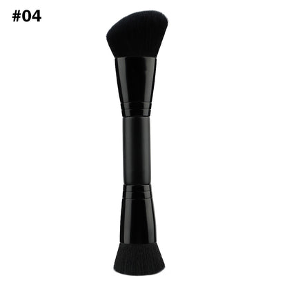 10-Color Double-Ended Makeup Brushes Soft Loose Powder Contour Flat Foundation Brush