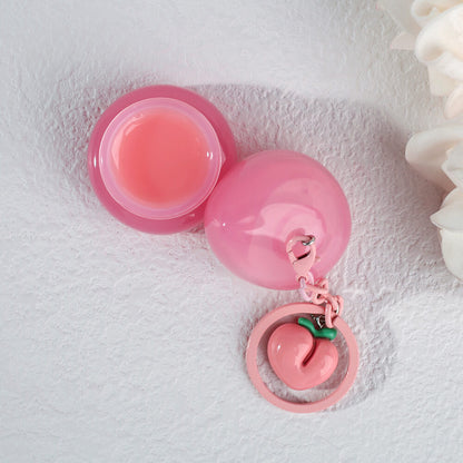 5 Flavors Cute Lip Mask Jar Charm Keychain Lip Cream Moisturizing Fruit Lip Care