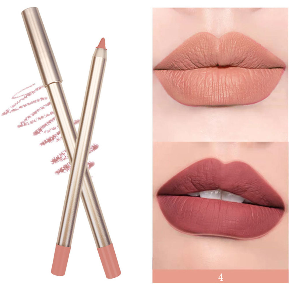 15 Color Matte Lip Liner Gold Lip Pencil Waterproof High Pigmented Vegan