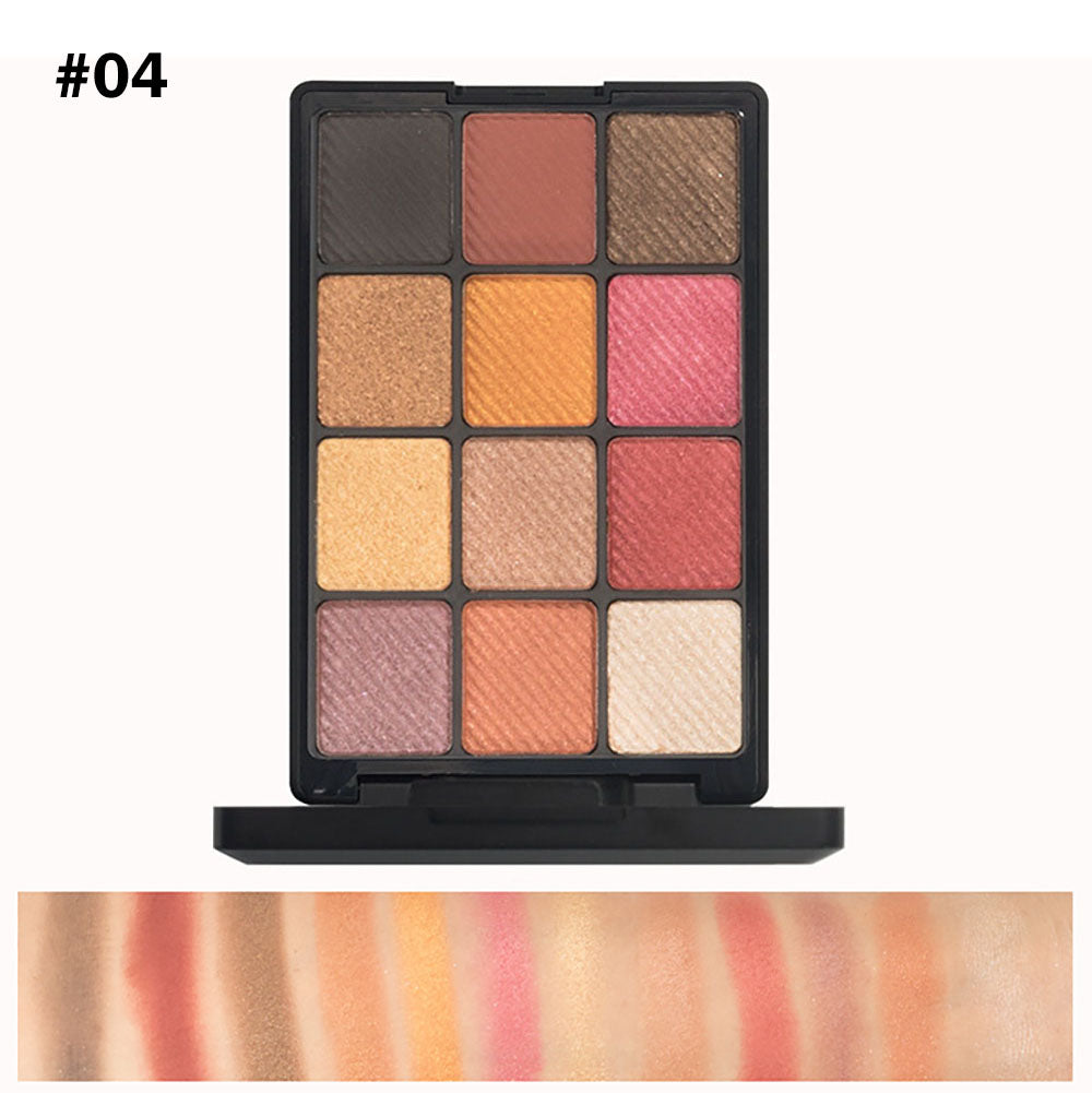 Palette de 12 fards à paupières mats, hautement pigmentés, pour toutes les carnations 