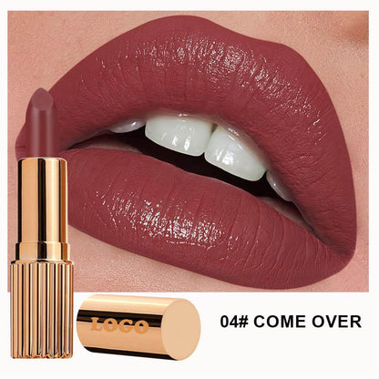 24 Color Matte Lipstick High Pigmented Long Lasting Waterproof Gold Tube