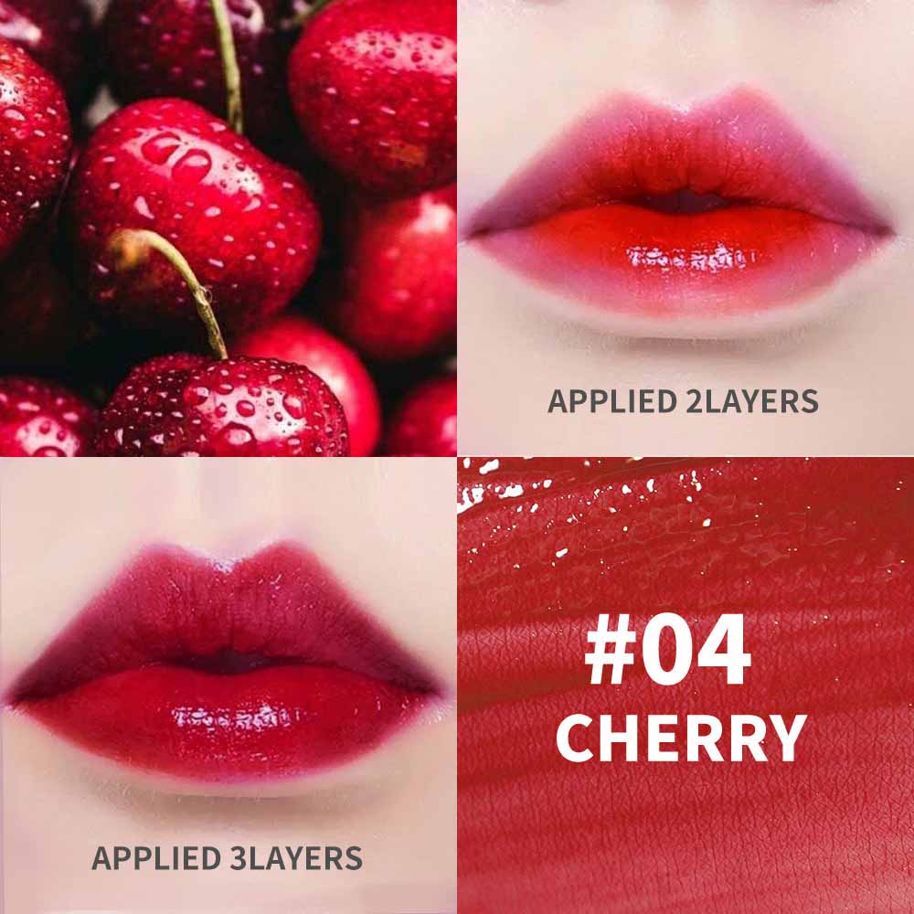 4-color Fruit Juice Lip Stain Jelly Lip and Cheek Tint Moisturizing Natural