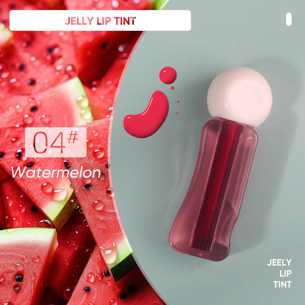4-color Jelly Lip Tint Fruit Juice Lip Stain Waterproof Long Lasting Vegan