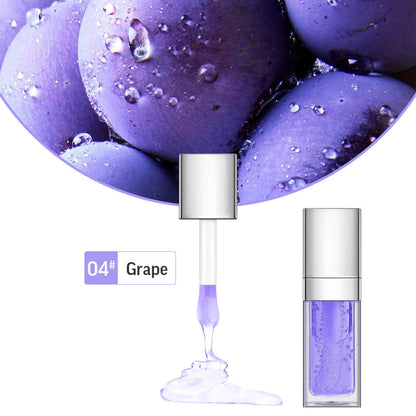 48 Colors Lip Oil Fruit Lip Gloss Lip Plumping Oil Vegan Moisturizing Silver-Plated Tube