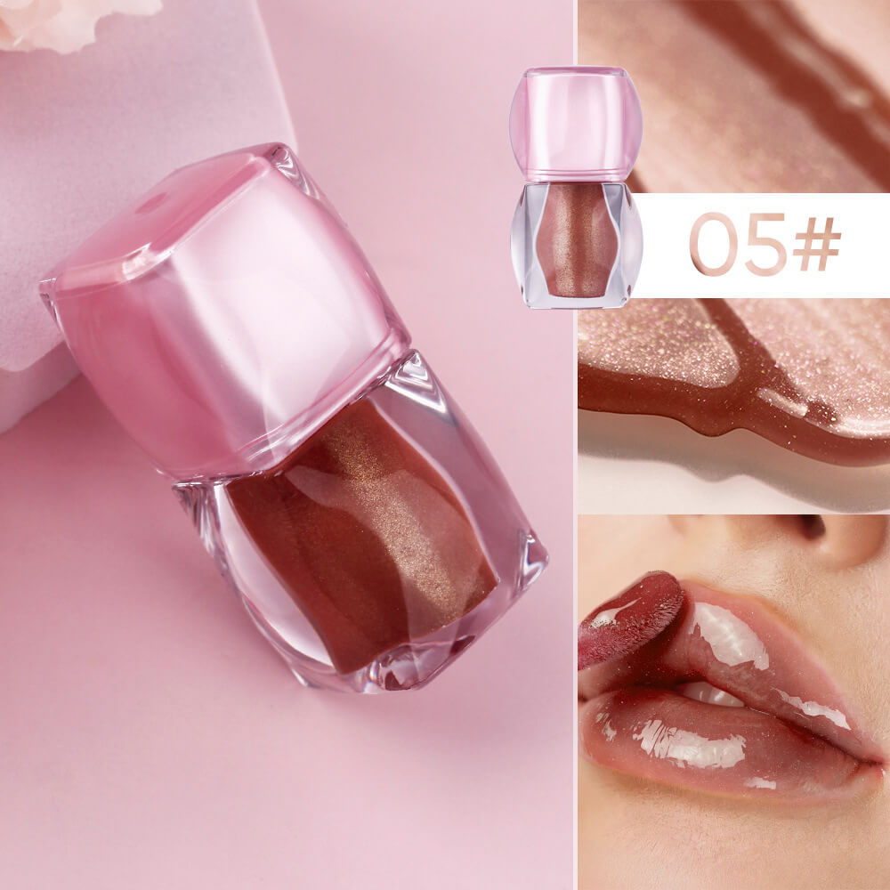 7-Color Shimmer Lip Gloss Metallic Lip Glaze Moisturizing High Pigment Vegan