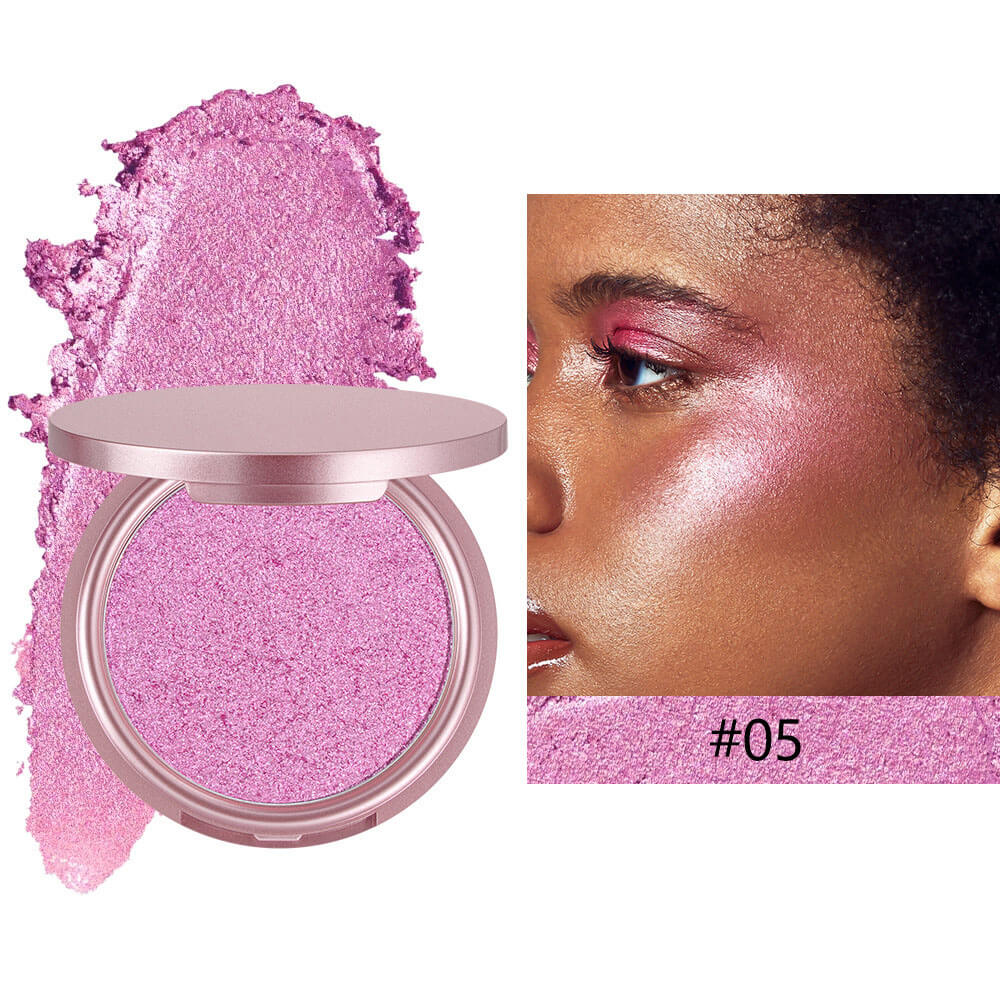 9-Shade Highlighter Compact Shimmer Soft Creamy Skin-Adhering Long Lasting