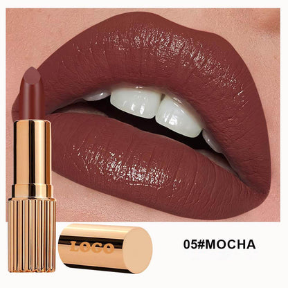 24 Color Matte Lipstick High Pigmented Long Lasting Waterproof Gold Tube