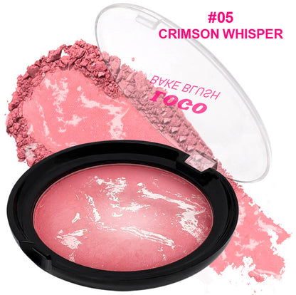 12-Color Baked Blush Mixed-Shade Palette Matte & Shimmer Long-Lasting Vegan