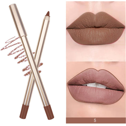 15 Color Matte Lip Liner Gold Lip Pencil Waterproof High Pigmented Vegan