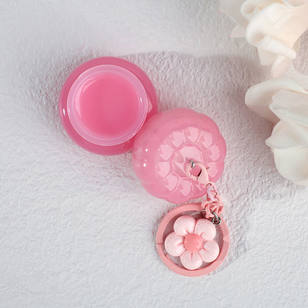 5 Flavors Cute Lip Mask Jar Charm Keychain Lip Cream Moisturizing Fruit Lip Care