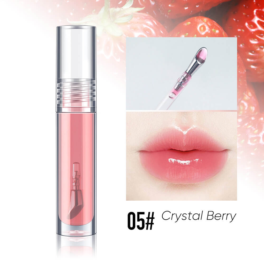 6-Shade "Ice Bomb" Plumping Lip Oil Cooling Dewy Lip Gloss Zinc Alloy Applicator