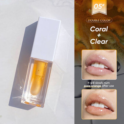 5 color lip oil lip plumping two-color plant fruit lip gloss moisturizing