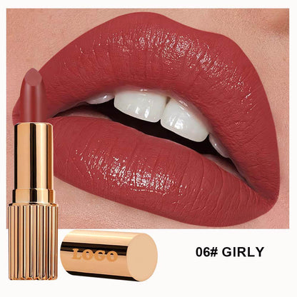 24 Color Matte Lipstick High Pigmented Long Lasting Waterproof Gold Tube