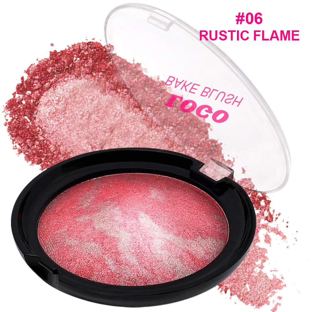 12-Color Baked Blush Mixed-Shade Palette Matte & Shimmer Long-Lasting Vegan
