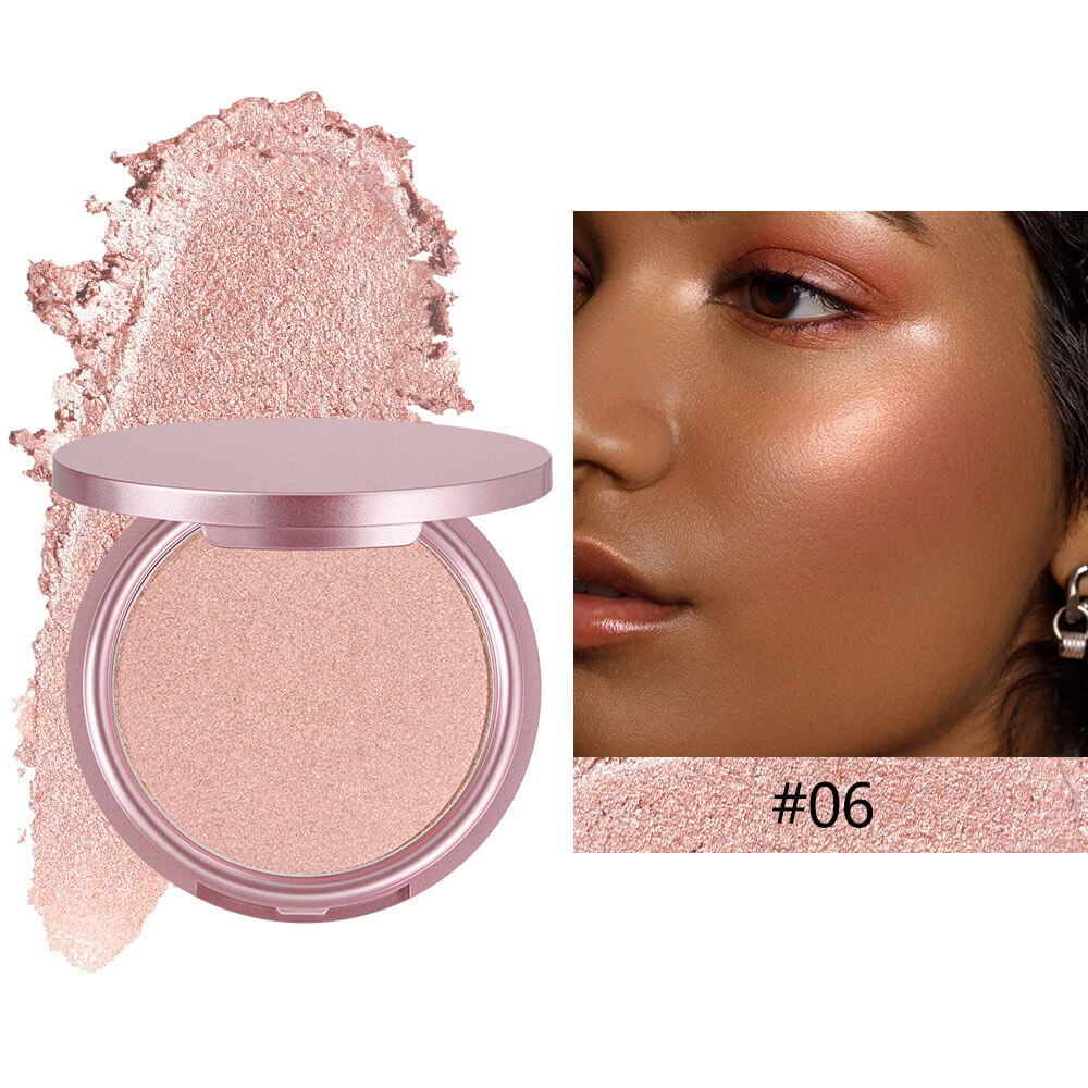 9-Shade Highlighter Compact Shimmer Soft Creamy Skin-Adhering Long Lasting