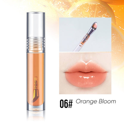 6-Shade "Ice Bomb" Plumping Lip Oil Cooling Dewy Lip Gloss Zinc Alloy Applicator