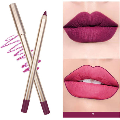 15 Color Matte Lip Liner Gold Lip Pencil Waterproof High Pigmented Vegan