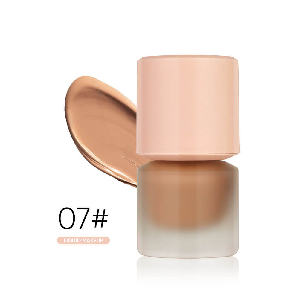12-Shade Liquid Foundation High-Coverage Long-Lasting Flawless Waterproof 15ml