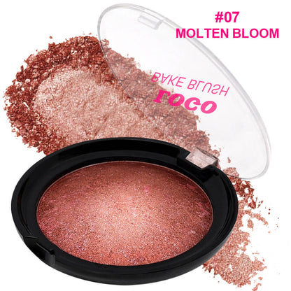 12-Color Baked Blush Mixed-Shade Palette Matte & Shimmer Long-Lasting Vegan