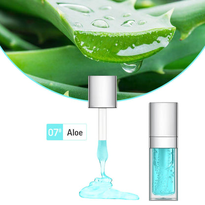 48 Colors Lip Oil Fruit Lip Gloss Lip Plumping Oil Vegan Moisturizing Silver-Plated Tube