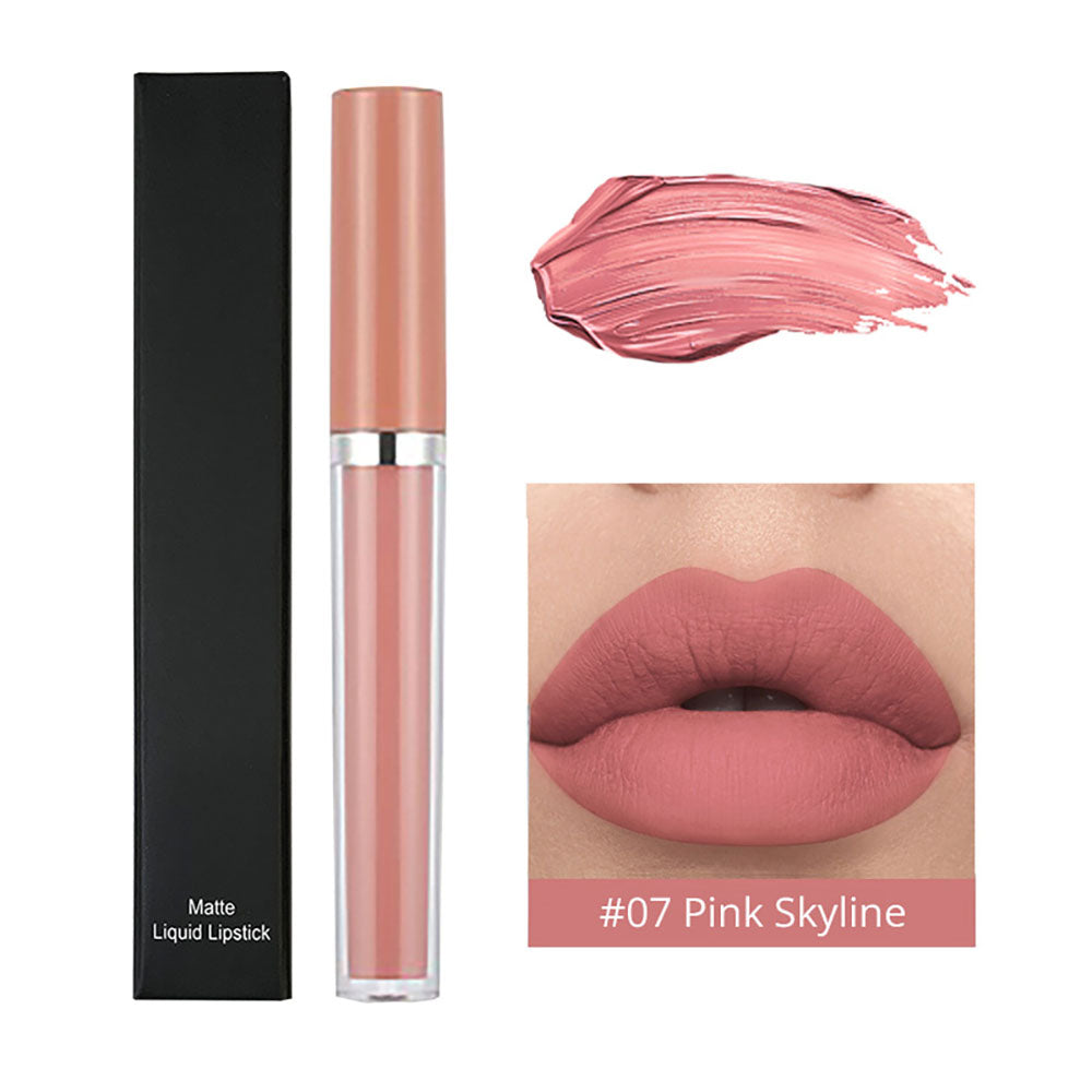 12-color Nude Matte Liquid Lipstick Non-sticky Velvet Mist Lip Mud Private Label