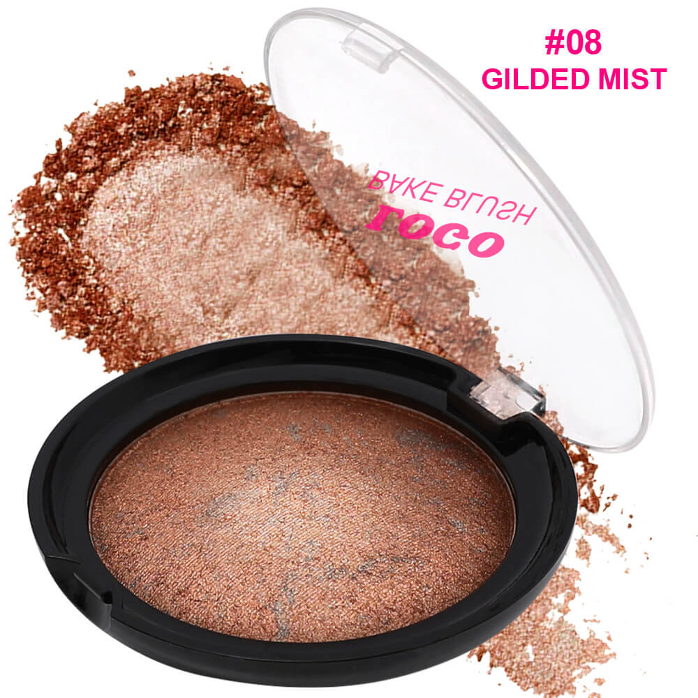 12-Color Baked Blush Mixed-Shade Palette Matte & Shimmer Long-Lasting Vegan