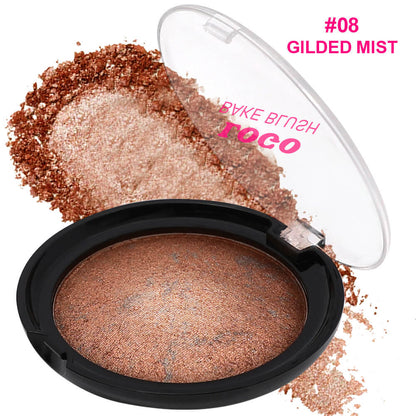 12-Color Baked Blush Mixed-Shade Palette Matte & Shimmer Long-Lasting Vegan